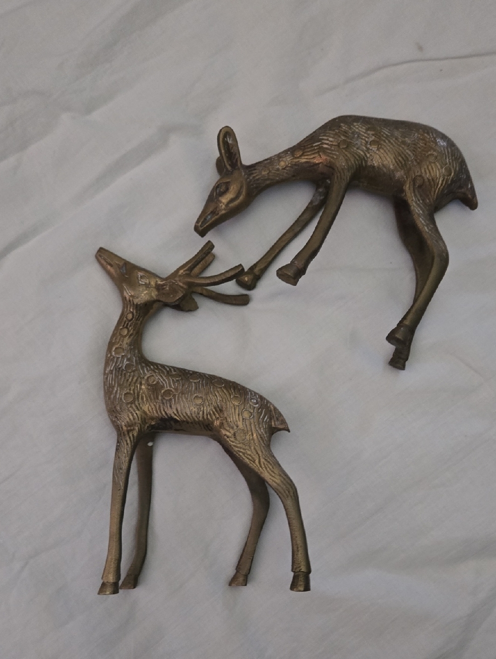 Vintage Brass Deer Figurines - Pair - Picture 2 of 3